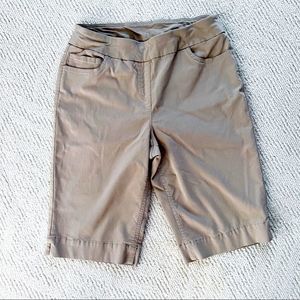 Slim-Sation by Multiples Shorts Size 10 Tan Stretchy Comfortable
